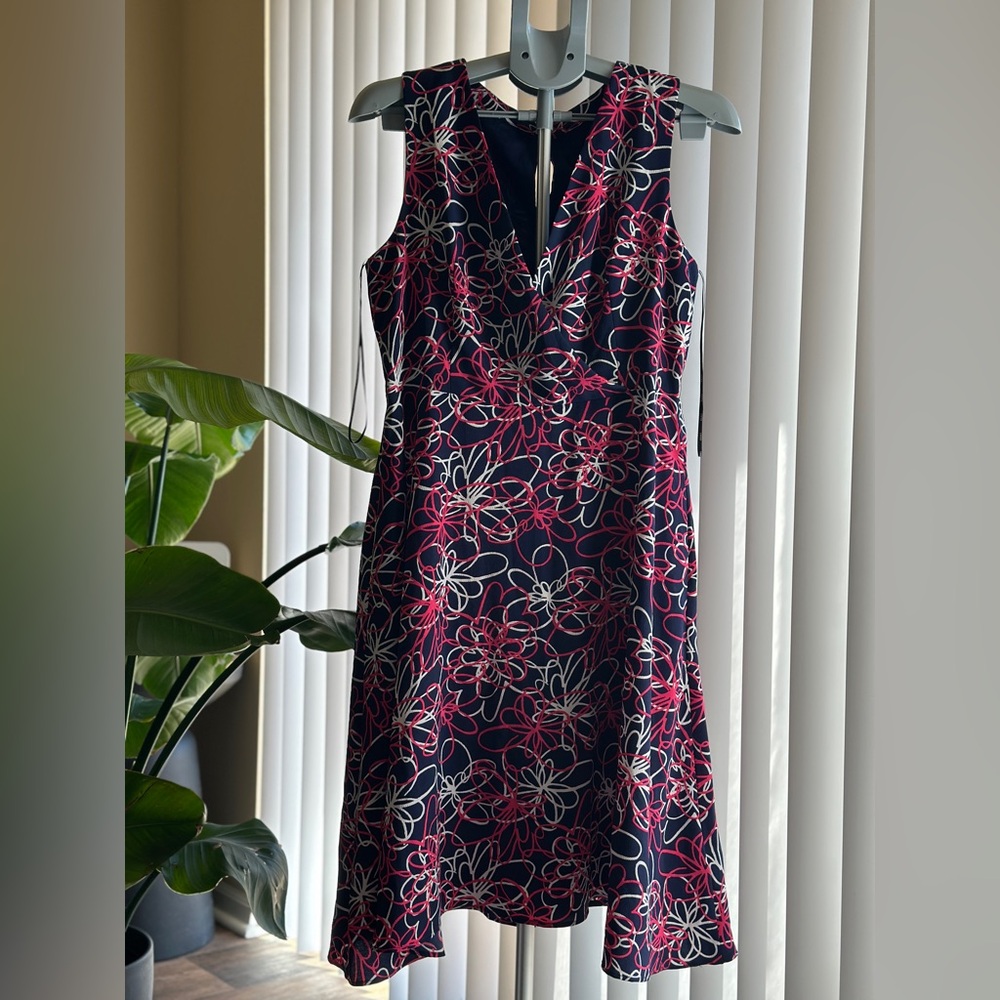 NWT DKNY Pink and Black Floral Mini Dress